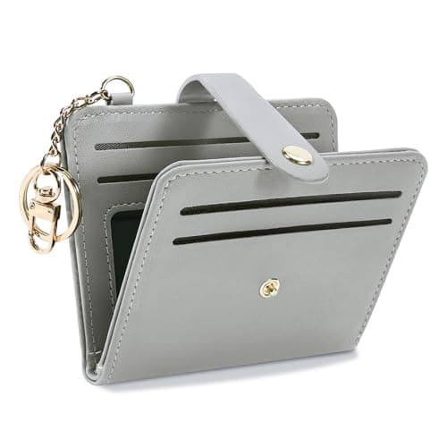 Airkit Small Wallets Woman RFID Blocking Leather Credit Card Holder - with ID Window - Card Wallets for Women - with Zipper Coin Purse - Keychain Wallet - Image 1