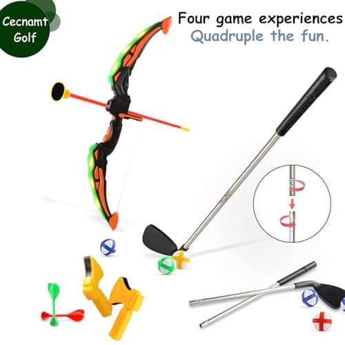 Cecnamt Golf Chipping Game - Battle Golf with Double-Sided Hitting Mat & Stand, Chip Sticky Practice Game for Adults & Kids, Indoor & Outdoor - Thumbnail 5
