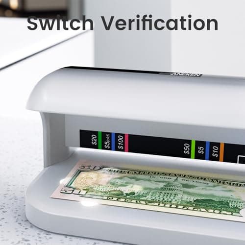 Aneken AL-17 Counterfeit Bill Detector with UV LED Light, Advanced UV Counterfeit Money Detector with Card & ID Detection, Suitable for All Currencies in the World, Silver - Thumbnail 4