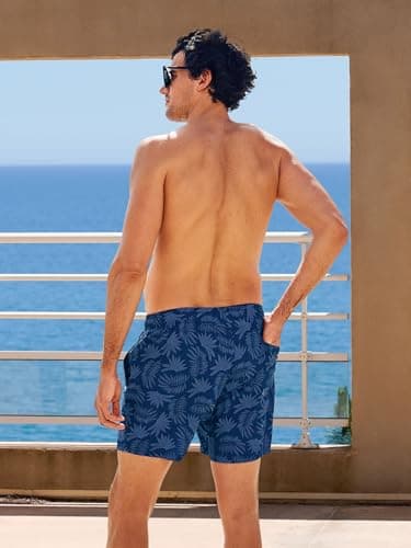 Arcweg Mens Swimming Trunks 2 in 1 with Boxer Liner 5.5" Quick Dry Swimwear Bathing Suit Swim Shorts with Zipper Pockets - Thumbnail 3