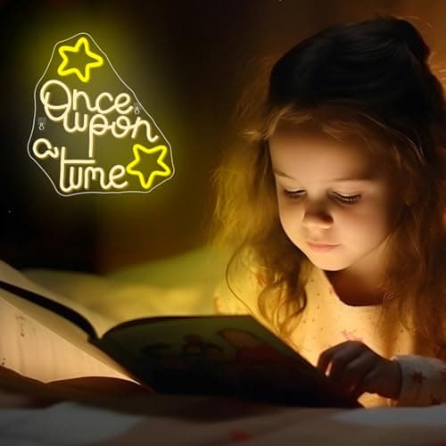 NXYX Once Upon A Time Neon Sign Fairy Tale Inspired LED Wall Art for Nursery Bedroom or Living Room Decor Magical Storybook Themed Lighted Sign for Kids and Book Lovers - Thumbnail 4