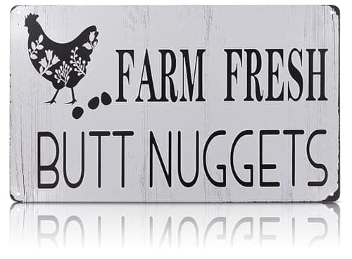 Metal Funny Chicken Coop Signs for Outside 8x12" – Rustic Tin Farm House Kitchen Decorations - Farmhouse Wall Art and Vintage Chicken Decor for Kitchen, Garden, Porch, Barn, Backyard, or Country Home - Image 1