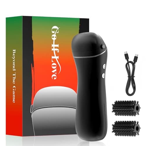 Electric Golf Club Brush Cleaner: 1030 RPM 360° Auto-Rotating Brush with 3-Stream Water Spray, 2 Speeds, 2 Brush Heads, 3.38 Oz Water Tank, Type-C 2000mAh Battery, Storage Bag - Golf Accessories Gift - Image 1