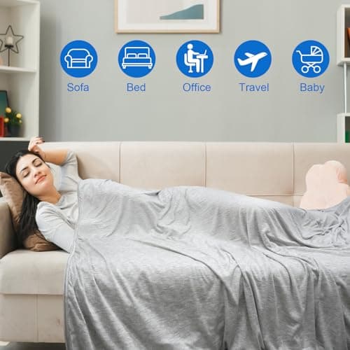 Cooling Blankets for Hot Sleepers, Summer Blanket Thin Lightweight Breathable Soft Cold Blanket for Sleeping Summer, Absorbs Heat to Keep Body Cool for Night Sweats Adults Children (Twin 60" x 80") - Thumbnail 4