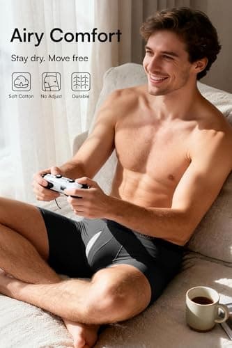 GOOTUCH Mens Boxer Briefs Underwear Pack, Odor Control Cotton Breathable Underwear, Moisture Wicking Silver-Ion Tech, 6.5 inch No Ride-Up (Black,4 pack, S) - Thumbnail 2