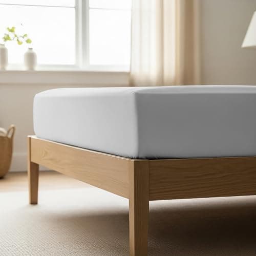 Mellanni Twin XL Fitted Sheet - Iconic Collection Bedding Sheets with up to 16 inch Deep Pocket - Soft & Cooling - Fade & Stain Resistant - 1 PC (Twin XL, Light Gray) - Image 1