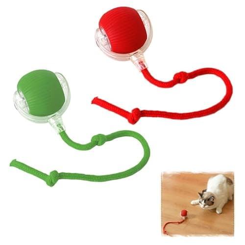 GOFULLHOME 2pcs Innovative Interactive Cat Toy Balls, Automatic Moving Spheres for Cats (Green+Red) - Image 1