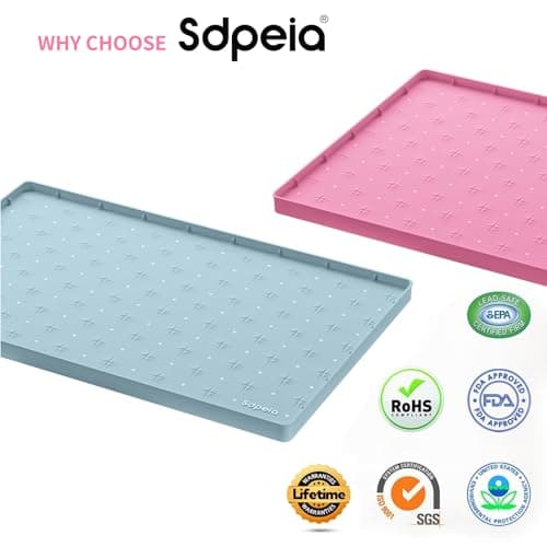 Sdpeia Under Sink Mat 22"×14" Waterproof Silicone Cabinet Liner & Sink Protector for Kitchen & Bathroom, Multi-Purpose Organizers Tray for Pets, Laundry, Cat Litter Mat - Thumbnail 2