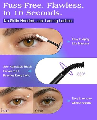 LZM Bond and Seal Lash Glue Long-Lasting 72H Lash Bond and Seal Waterproof Strong Adhesive Easy to Use Eyelash Cluster Glue (5ml+ 5ml 13) - Thumbnail 5
