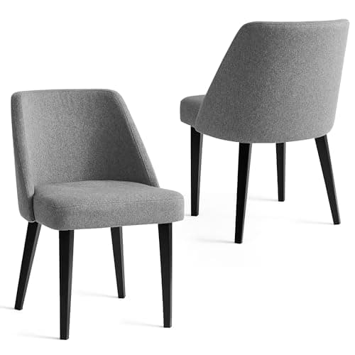 Minimalist Modern Ultra Comfortable Upholstered Dining Chairs with Metal Legs, Contemporary Sleek Design Chair Set, Fashion Legs Chair, Ideal for Stylish Dining Room and Restaurant (Gray, Set of 2) - Image 1