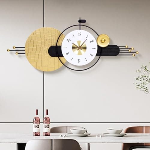 AXAORIRA Housewarming Gift Idea: 47x19 Inches Large Modern Silent Wall Clock Battery Operated, Non-Ticking Quartz Decorative Analog Clocks for Living Room, Bedroom, Hallway, Entryway, Office - Image 1