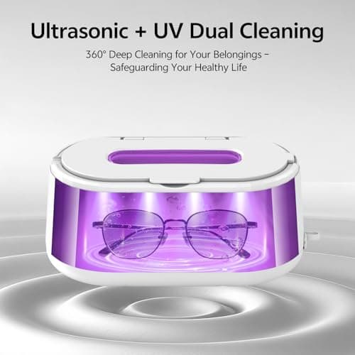 Ultrasonic Jewelry Cleaner, 50kHz Ultrasonic Cleaner Machine for Jewelry, Eyeglasses, Rings, Watch Straps, Toothbrush Heads, Dentures, Retainers, 5 Timers Cleaning Mode, 420ml 304 Stainless Steel Tank - Thumbnail 3