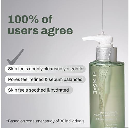 SUMSAE Pore Control Gel to Foam Cleanser, Deep Pore Cleansing Face Wash, Non Drying Lightweight, Soft Foam for Smooth Clear Skin, Korean Facial Cleanser with Green Tea & Niacinamide, 155ml/5.24 fl oz - Thumbnail 2
