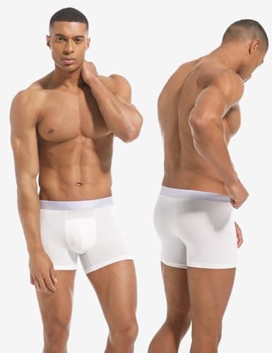 gagli Men's Underwear Pack, Modal Boxer Briefs, Breathable Underwear for Men, Ultra Soft & Comfortable & Moisture-wicking White - Thumbnail 2