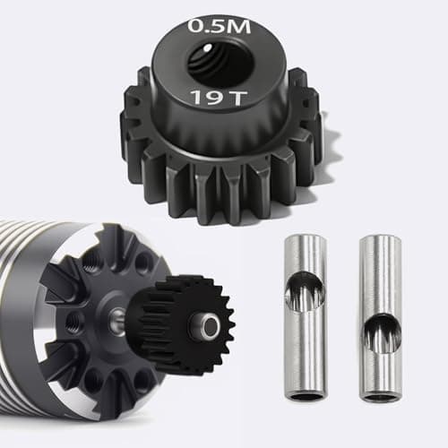 0.5M Pinion Gear 19T Hardened Steel 3.175mm Bore with 2.3mm Adapter, Precision Motor Gear for ARRMA 1/14 Typhon 1/16 Mojave 1/18 Granite, Losi 1/12, 0.5Mod Gear 13T-27T for HOBBYWING Motors - Thumbnail 4