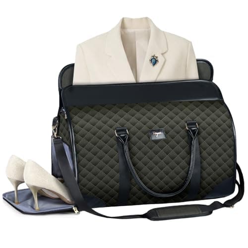 Tonyeee Convertible Garment Duffel Bags for Travel, Carry On Garment Bag with Shoe Compartment, 3 in 1 Foldable Suit Duffle Bag for Women, Jenni Bag for Hanging Clothes, Dark Green (1Pcs Set) - Image 1