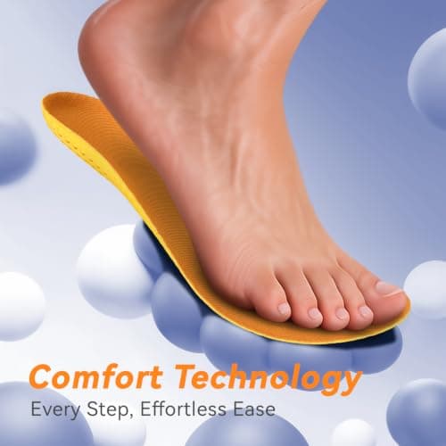 Arch Support Insoles – Lightweight & Breathable, Shock Absorbing, Reduce Fatigue, Relieve Foot Discomfort for Sports, Plantar Fasciitis Insoles for Men & Women Work Boot Insole (Size L) - Thumbnail 4