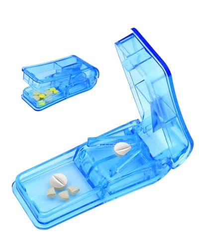 Pill Cutter Splitter for Small and Tiny Pills Best Pill Cutter Splitter 1/4 Vitamins Pill Splitter Cuts with Shield Medicine Tablet Cutter Doubles as a Pill Organizer - Image 1