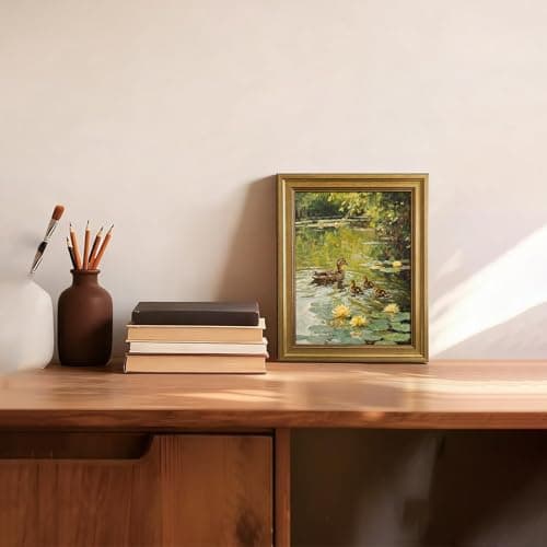 HISPACE Vintage Framed Wall Art for Living Room,8x10 Inch Duck Canvas Print for Living Room Bedroom Decor,Unique Gift Wall Decor for Friends and Family - Thumbnail 2
