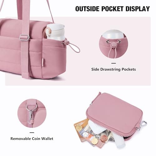 ROULENS Small Gym Bag for Women 2 Set Mini Gym Duffle Bag with Wet Compartment and Coin Wallet, Gym Tote Bag for Workout/Sport/Travel - Thumbnail 4