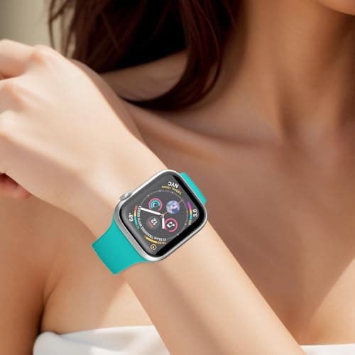 Sport Band Compatible with Apple Watch Bands 40mm 38mm 41mm 42mm 44mm 45mm 49mm for Women Men,Soft Silicone Waterproof Replacement Strap for Apple Watch Series 11 10 9 8 7 6 5 4 Ultra 3 2 1 SE - Thumbnail 4
