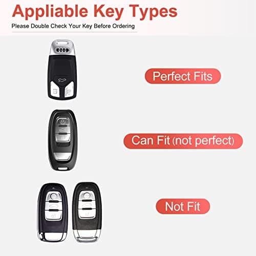 RUABIBAN for Audi Key Fob Cover with Keychain, Soft TPU Key Case Protection Fit for A4 Q7 Q5 TT A3 A6 SQ5 R8 S5 Smart Key Protector - Thumbnail 2