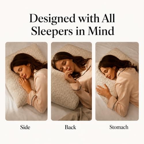 Luneast Memory Foam Pillows for Sleeping Adjustable Bamboo Blend Breathable Bed Pillow for Side, Back, and Stomach Sleepers Washable Pillow Cover Dream Cloud Queen Size 18X28 in - Thumbnail 6