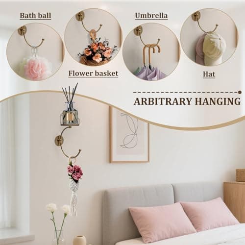 Hand Towel Holder for Bathroom with Vintage Wall Mounted Candle Holder, Rustproof Anti-Corrosion Alloy Unique Gold Towel Hook, Sturdy Coat Hanger for Vintage Kitchen Bathroom Decor and Accessories - Thumbnail 2