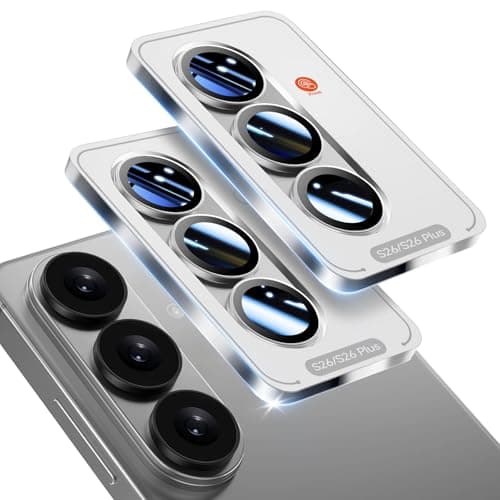 HelloDeere for Samsung Galaxy S26/S26 Plus Camera Lens Protector, 9H+ Hardness Tempered Glass with AR Anti-Reflective Military Grade Shockproof Scratch Resistant HD Clear Case Friendly, Silver, 2 Pack