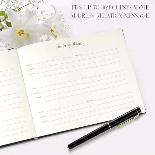 Gatyko Funeral Guest Book for Memorial Service in Loving Memory Funeral Guest Book with MemoryTable Sign & Back Pocket - Guest Sign in Book for Funeral Service (Khaki) - Thumbnail 4