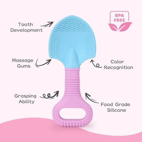 Gardening Tools Baby Teething Toys, Baby Essentials, Shovel & Rake Teething Toys for 3-6 6-12 Months, Food Grade Silicone Teether Infant Toy,First Gifts Christmas Stocking Stuffers for Babies BPA Free - Thumbnail 6