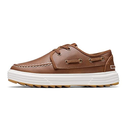 Bruno Marc Boys Boat Shoes, Classic Moccasin Toe, Slip-Resistant Outsole, Cushioned Comfort, Easy Slip-On with Elastic Laces, Casual School Daily Wear, Size 10 Toddler,Brown,SBLS2336K - Thumbnail 4