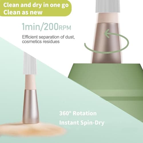 HOERCAAL Electric Makeup Brush Cleaner and Dryer, Portable Automatic Brush Cleaner with 3 Power Levels, Fast Motor Speed, 5 Rubber Collars, Rechargeable Quick Clean & Dry for Makeup Brushes - Thumbnail 6