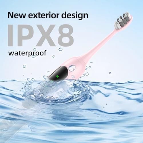 Seapeoa Adult Sonic Electric Toothbrush with 10 Brush Heads, Travel Case, and Wall Bracket, Suitable for Both Adults and Kids, IPX8 Waterproof, USB Charging, 42000VPM, Pink - Thumbnail 4
