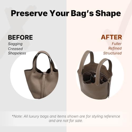 Purse Organizer Insert for Luxury Bag, Lightweight & Soft Satin Fabric with Pockets, Ideal for Travel, Shopping, and Daily Use, Multicolor Options, Fits Picotin 22(Chocolat, PC22) - Thumbnail 5