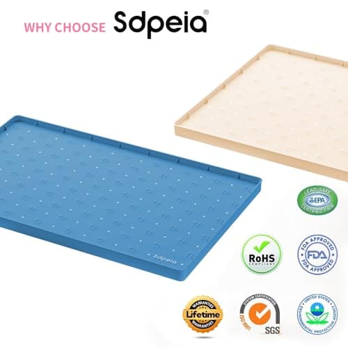 Sdpeia Under Sink Mat 22"×14" Waterproof Silicone Cabinet Liner & Sink Protector for Kitchen & Bathroom, Multi-Purpose Organizers Tray for Pets, Laundry, Cat Litter Mat - Thumbnail 2