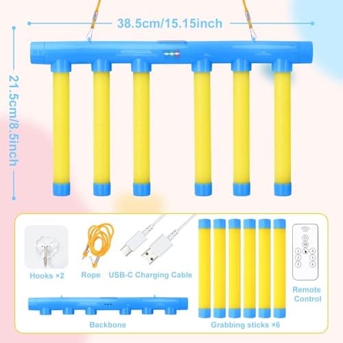 OCES Reflex Stick Game, Reflex Sticks Reaction Training Hand Speed Challenge Game, Upgrade Hand Eye Coordination Training Catching Toy Remote Control 3 Adjustable Speed (Standard) - Thumbnail 6