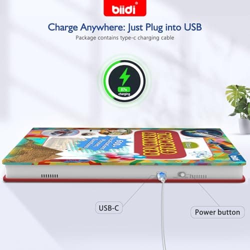 biidi English Words Talking Book for Kids Interactive Activity for Toddler Age 3-5,600+ Sound,Electronic English Learning Travel Toy Birthday Gifts for Boys and Girls,Autism Sensory Toy Sound Book - Thumbnail 6