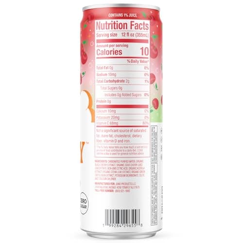 JUNO ENERGY Organic Cherry Sparkling Energy Drink - Sugar Free, Energizing and Hydrating with 125mg Organic Caffeine from Green Coffee Beans, Stevia, Organic Sour and Black Cherry Juice & Electrolytes - Vegan, Gluten Free, 12 Pack - Thumbnail 2