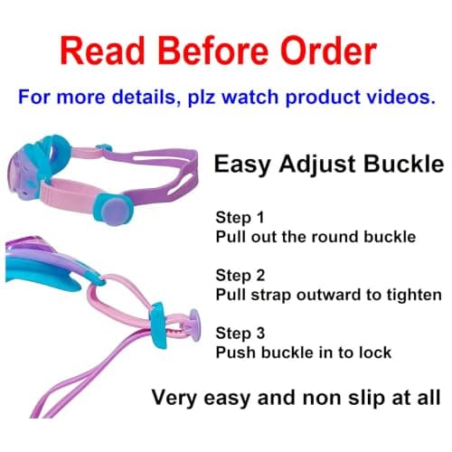 YUENREE 3 Pack Kids Swim Goggles Ages 6-12 Anti-Fog UV Protection - Thumbnail 3