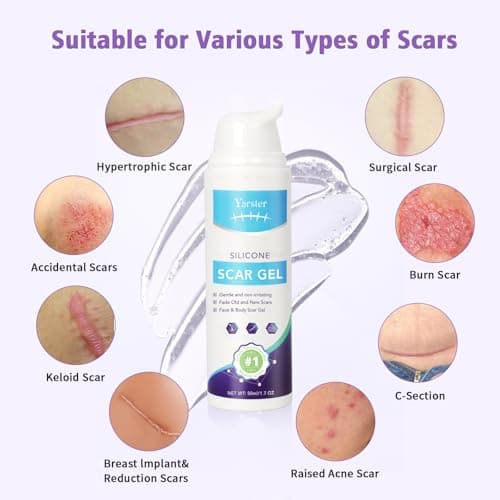 Medical Grade Silicone Scar Gel - Advanced Scar Removal Cream & Scar Treatment for Surgical, C-Section, Hypertrophic & Acne Scars - 1.7oz - Thumbnail 4