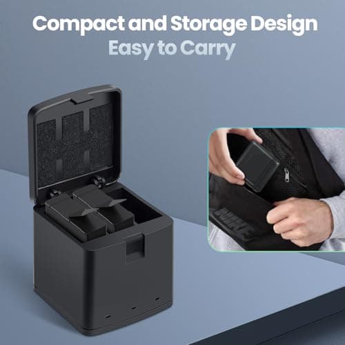 2 Packs 1500mAh Batteries for GoPro Hero 8 with 3 Channel Battery Charging case Compatible with GoPro Hero 8, 7, 6, 5 Black Camera - Thumbnail 6