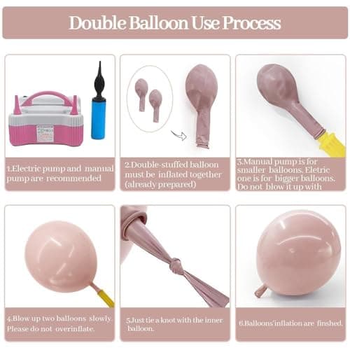 Dusty Pink White Balloon Garland Double Stuffed Baby Pink Nude Beige Balloons Cream Balloon Arch Kit for Boho Baby Shower Easter Birthday Bridal Shower Wedding Mother's Day Party Decorations - Thumbnail 4