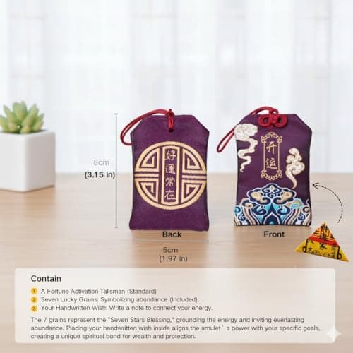2026 Feng Shui Blessing Kit - Tai Sui Protection & Wealth Manifestation Set with 2 Silk Amulets, Taoist Talismans, Gold Sticker & Luxury Box - Spiritual Good Luck Gift - Thumbnail 4