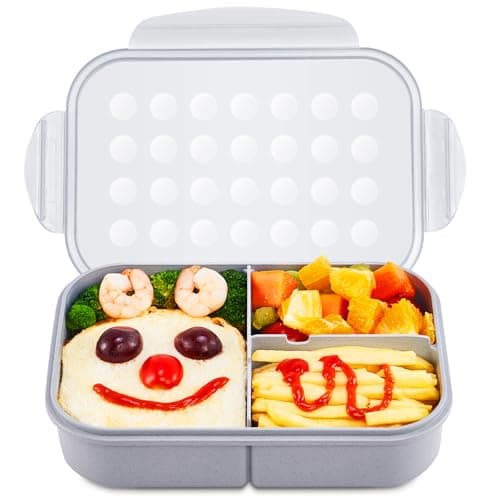 MISS BIG Bento Box for Kids, Leakproof Lunch Box, No BPAs & Chemical Dyes, M/W, D/W & Fridge Safe (1150ml Gray) - Image 1