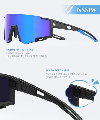 NSSIW Kids-Sunglasses Sports Sun Glasses: Youth Baseball Sunglasses Shades for Boys Girls UV400 Cycling 3 Pack Age 6-16 - Thumbnail 4