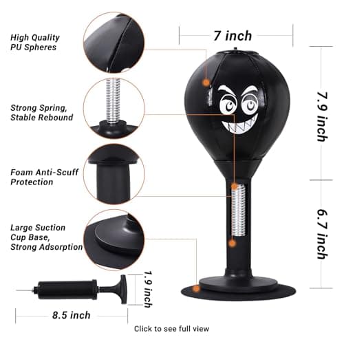 Peonyflow Stress Buster Desktop Punching Bag,Rage Bag, Fun Punching Bag,Speed Bag,for Office Table, Heavy Duty Stress Relief Ball, Desk Boxing Punch Ball, Funny Gift for Coworkers and Friends - Thumbnail 3