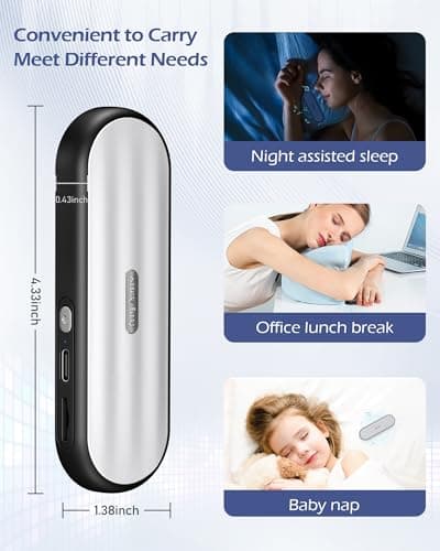 Under Pillow Bluetooth Speaker for Sleep: Private Bone Conduction Portable Speaker with White Noise - 20-Hour Battery Life for Soothing Sleep Sound (Black) - Thumbnail 6