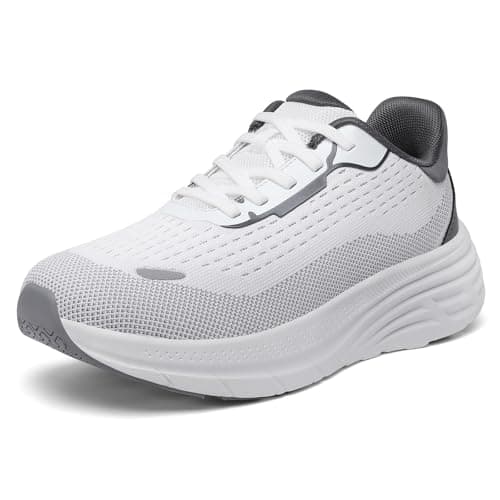 Wirpex Women's Wide Toe Box Walking Shoes–Non Slip Comfortable Cushioned Fashion Sneakers for Bunions Lightweight Zero Drop Tennis Running Shoe with Roomy Fit Grayish-White Size 6.5 - Image 1