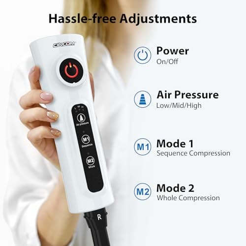CINCOM Leg Massager for Circulation and Pain Relief, Air Compression Calf Foot Massagers Helpful for Relaxation, Gifts for Mom and Dad (with 2 Extensions) - Thumbnail 3